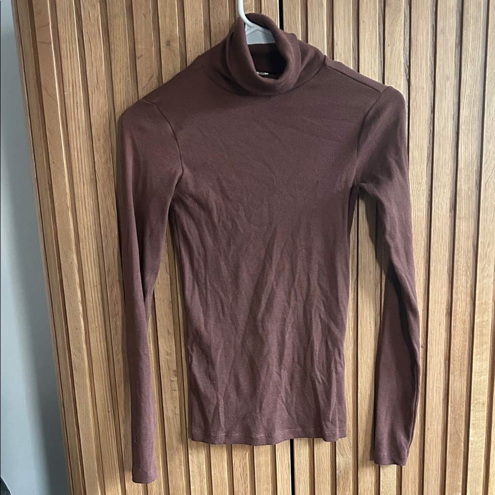 BP Chocolate Brown Turtleneck Long Sleeve Top